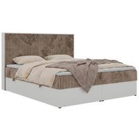 BOXBETT TRAVIT 160/200 - Braun Cord - Topper Visco - H3 - Schwarz/Braun, Kunststoff/Textil (160/200cm) - MKS
