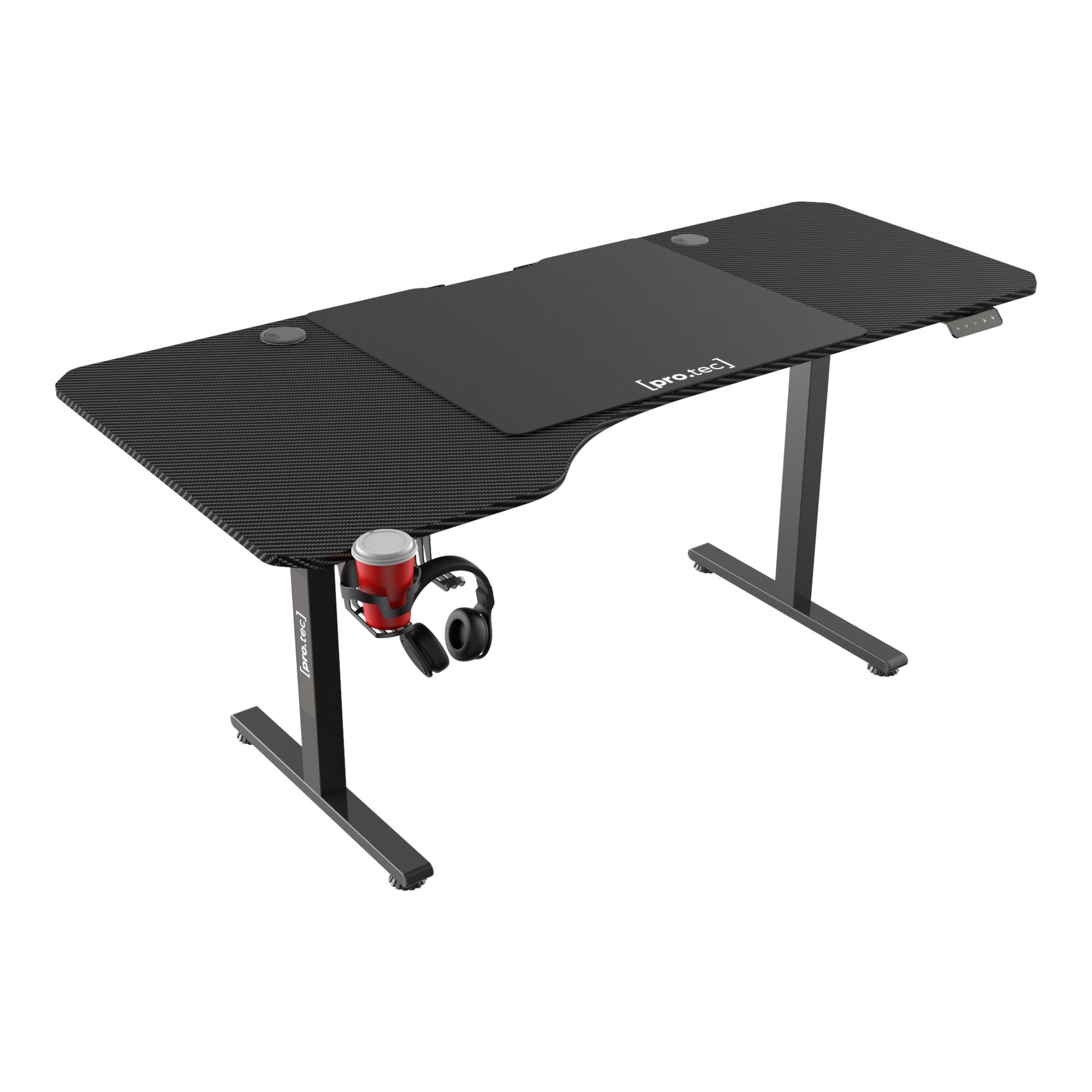 VERSTELLBARER TISCH Stryn - Schwarz, Holzwerkstoff/Metall (75/160/117cm) - pro.tec