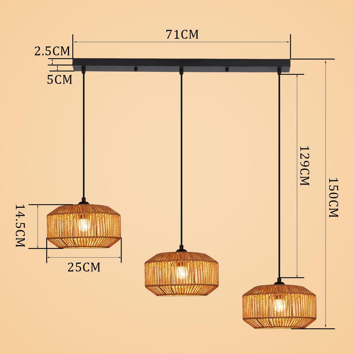 PENDELLEUCHTE BIELEFELD Ⅲ 71/15/150 cm - Schwarz, Metall (71/15/150cm) - Nettlife