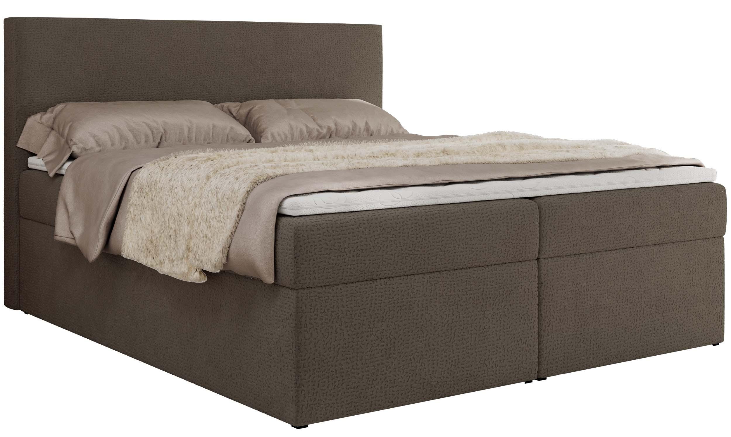 BOXBETT JAGUAR 140/200 - Braun Struktur - H3 - Braun, Holz/Textil (140/200cm) - MKS