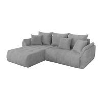 ECKSOFA mit Schlaffunktion Ottomane Links TOKO-L 277x194x86 Grau Cord - Schwarz/Grau, Holzwerkstoff/Kunststoff (277/194cm) - ALTDECOR