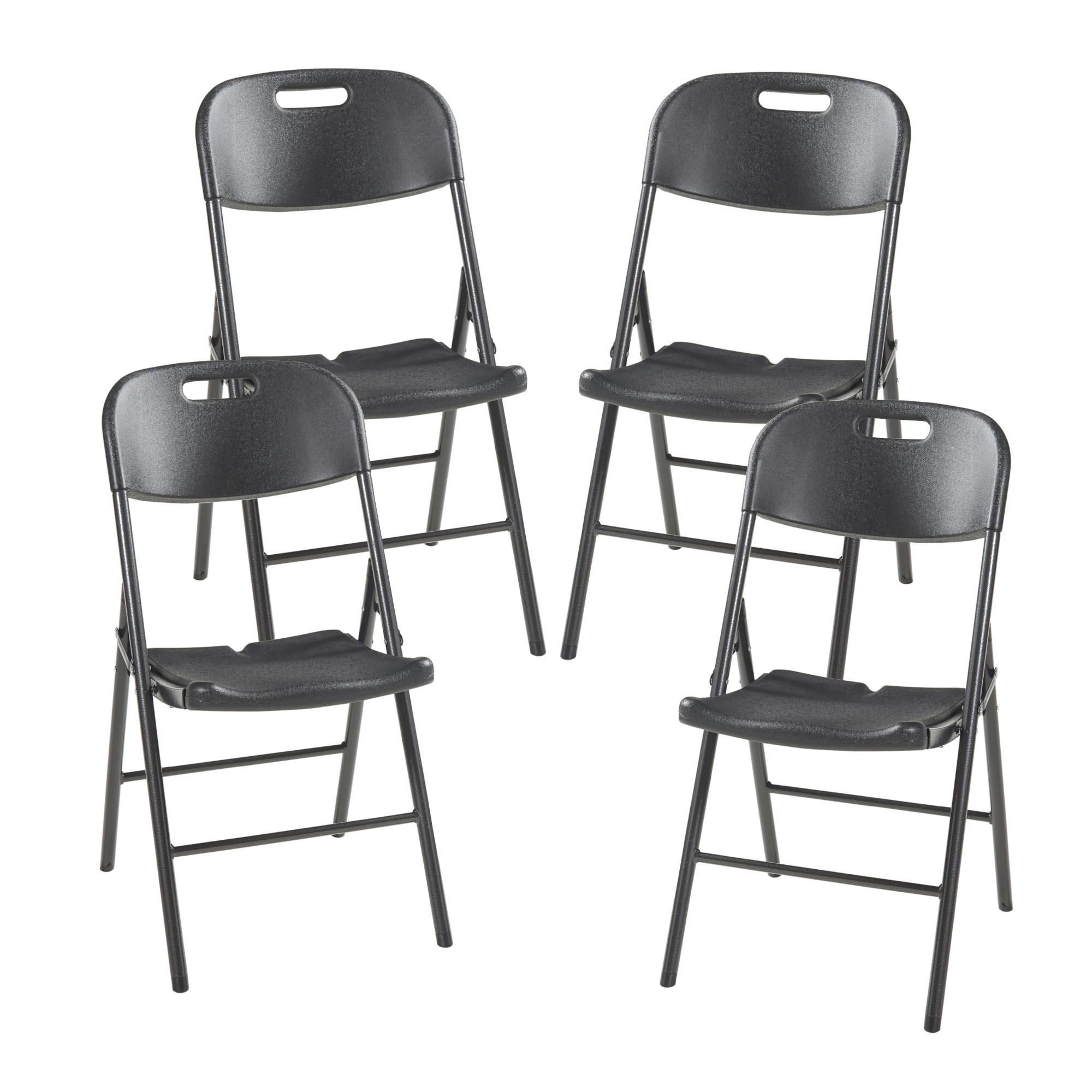 KLAPPSTUHL Ljusnarsberg - Schwarz, Kunststoff/Metall (46/87/53cm) - [en.casa]