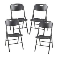 KLAPPSTUHL Ljusnarsberg - Schwarz, Kunststoff/Metall (46/87/53cm) - [en.casa]