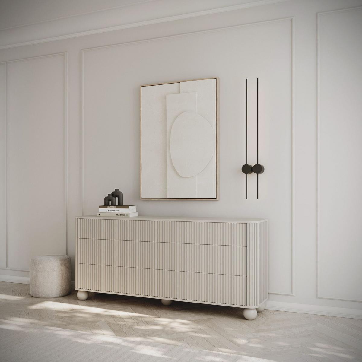 KOMMODE Arvello Greige 168 cm - Taupe, Holz/Holzwerkstoff (168/83.8/38cm) - Selsey