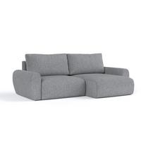 ECKSOFA OMARI mit Schlaffunktion Grau im Neve Stoff - Schwarz/Grau, Holz/Holzwerkstoff (253/153cm) - AltaBeds