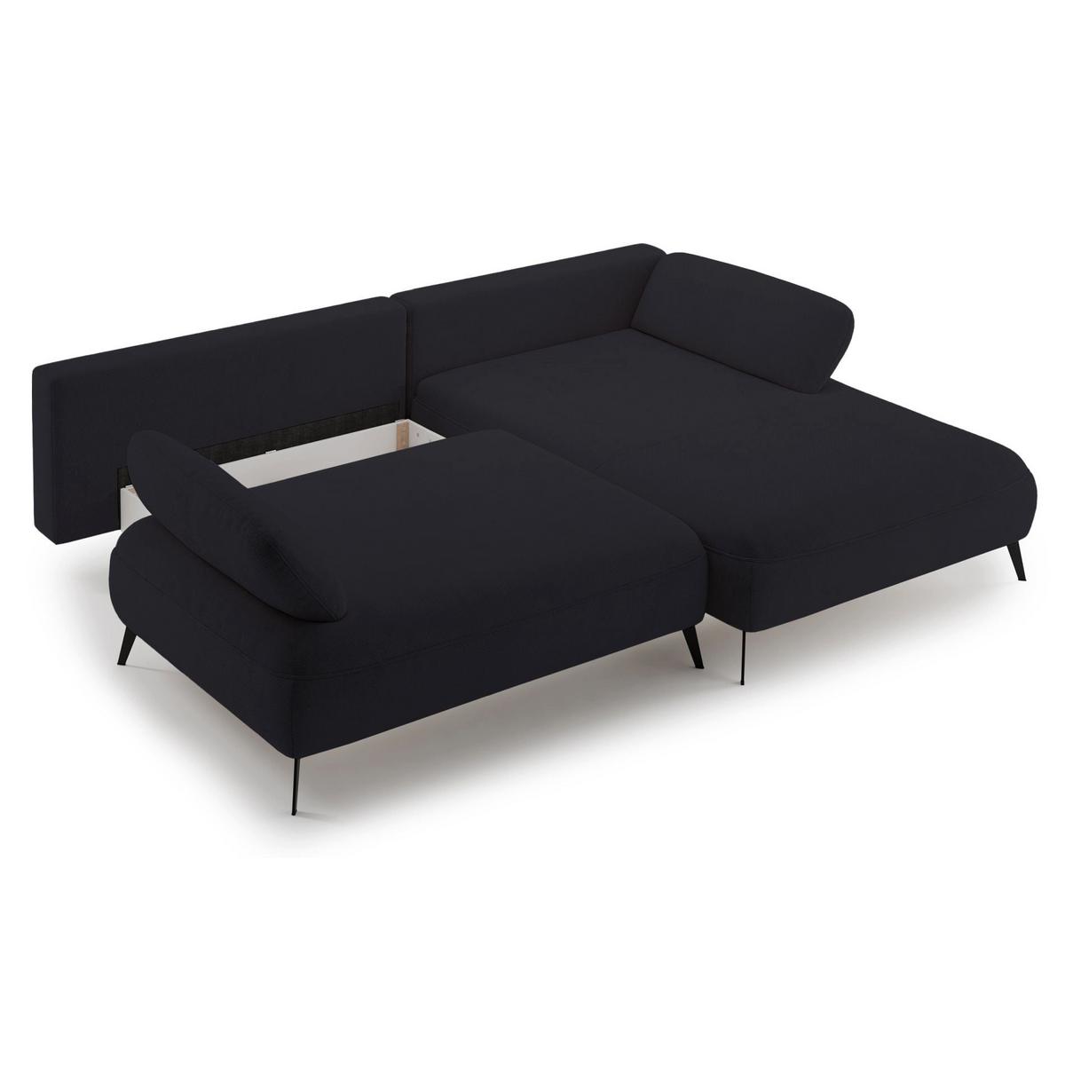 ECKSOFA Avolla Anthrazit rechts - Schwarz, Textil/Metall (186/284cm) - Selsey