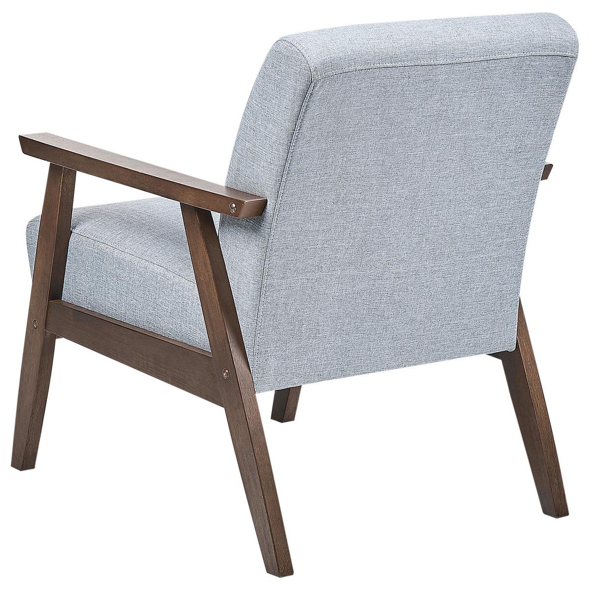 SESSEL hellgrau/dunkelbraun Retro-Design Asnes - Dunkelbraun/Grau, Textil (62/80/80cm) - Beliani