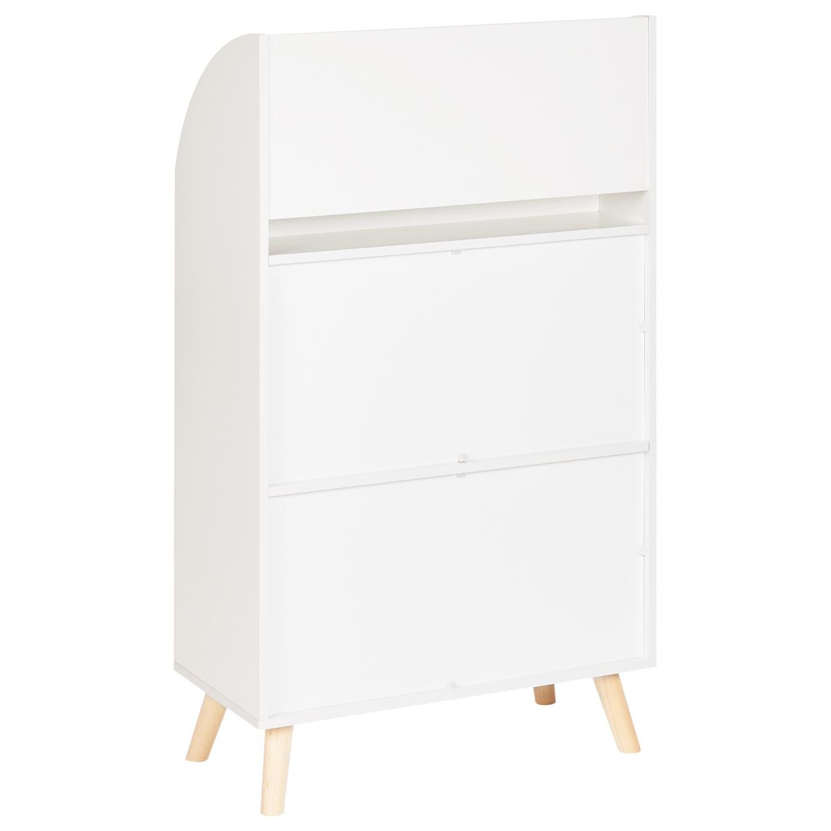BÜCHERREGAL mit 3 Ebenen 102 cm Weiß Liloet - Weiß, Holzwerkstoff (60/102/30cm) - Beliani