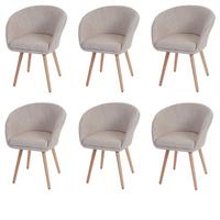 ESSZIMMERSTUHL Beige, Grau 6er-Set - Greige/Beige, Textil (61/80/56cm) - MCW