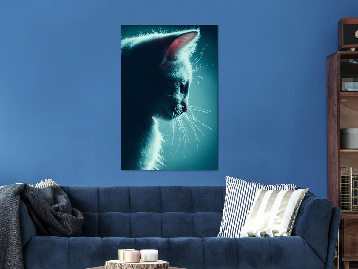 KUNSTDRUCK Schwarz 60/90 cm - Blau/Schwarz, Textil (60/90cm) - KUNSTLOFT
