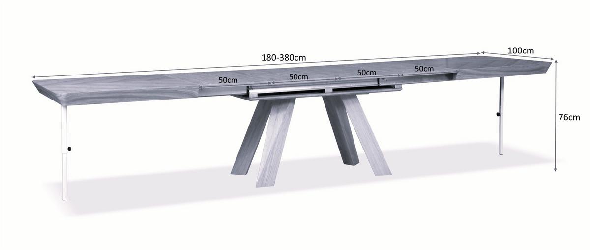 ESSTISCH QUERCIA Ausziehbar 180 - 380 / 100 x 76 cm - Eichefarben, Holz (180/100/76cm) - MASSENO