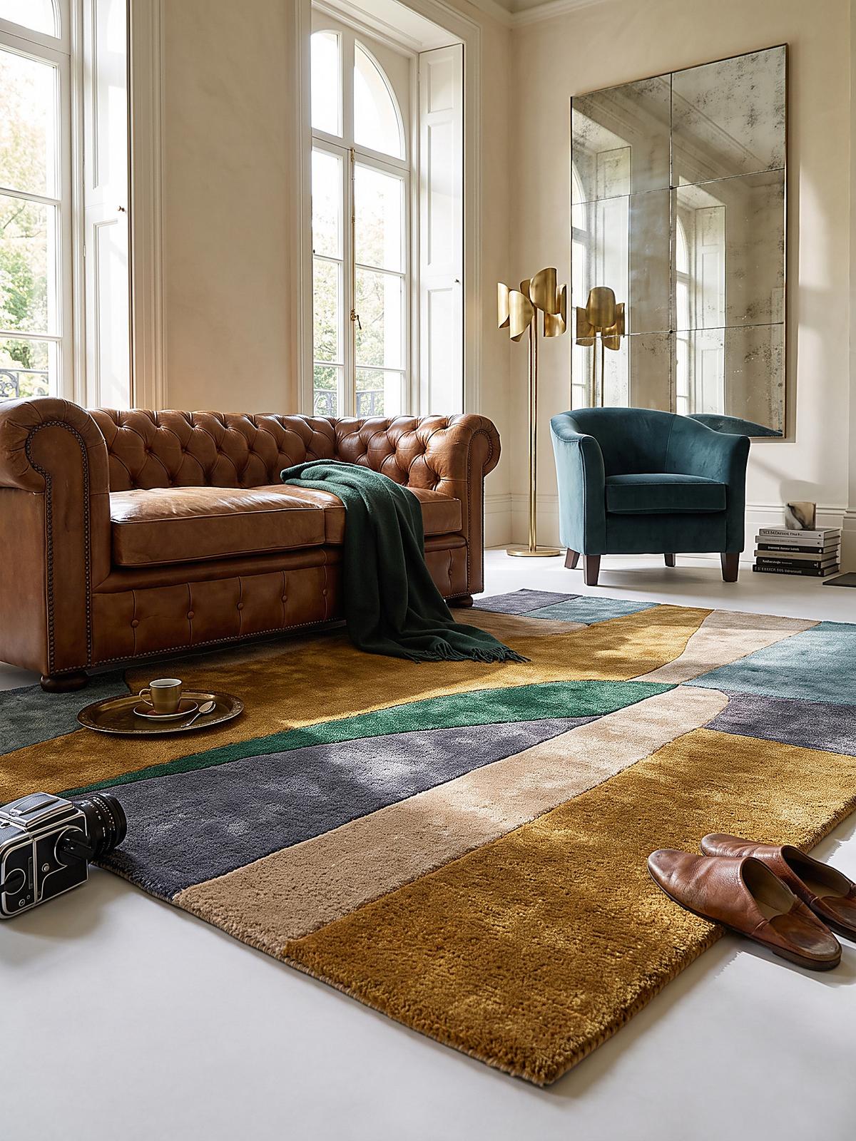 KURZFLORTEPPICH handgetuftet SKERNE, Farbflächen, Multi, 140 x 200 cm - Multicolor, Textil (140/200cm) - KADIMA DESIGN