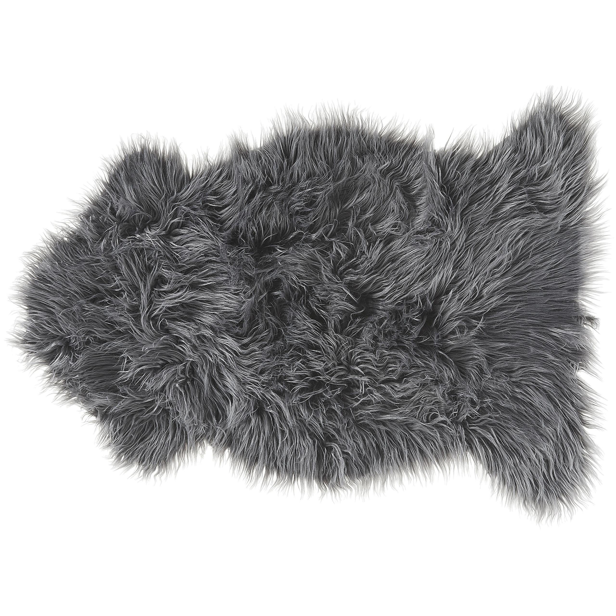 KUNSTFELL-TEPPICH Mungo 88/53 cm - Grau, Kunststoff (53/88cm) - Beliani
