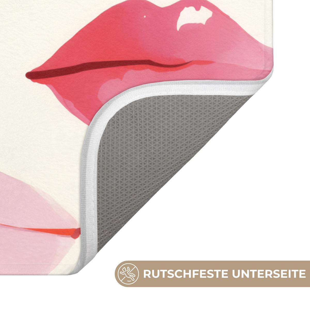 WC-VORLEGER Lippen - Bunt - Glänzend WC Teppich 40x60 cm - Rosa, Textil (40/1cm) - OnlyWow