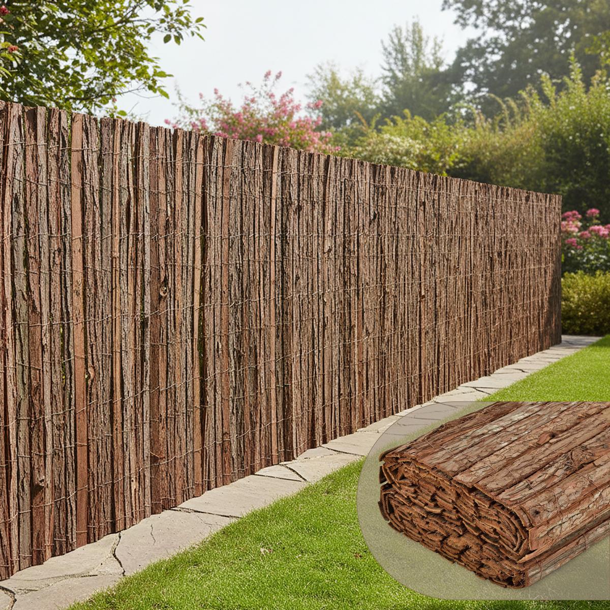RINDENZAUN Zamora - Dunkelbraun, Naturmaterialien (300/150cm) - casa.pro