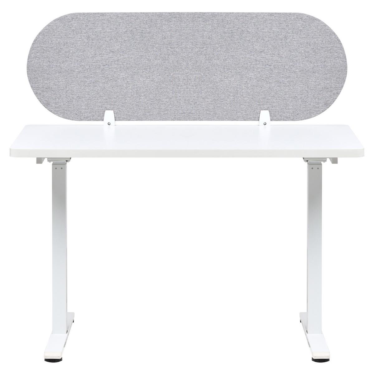 SCHREIBTISCHTRENNWAND Hellgrau 120x2x40 Sparky - Hellgrau, Kunststoff (120/40/2cm) - Beliani