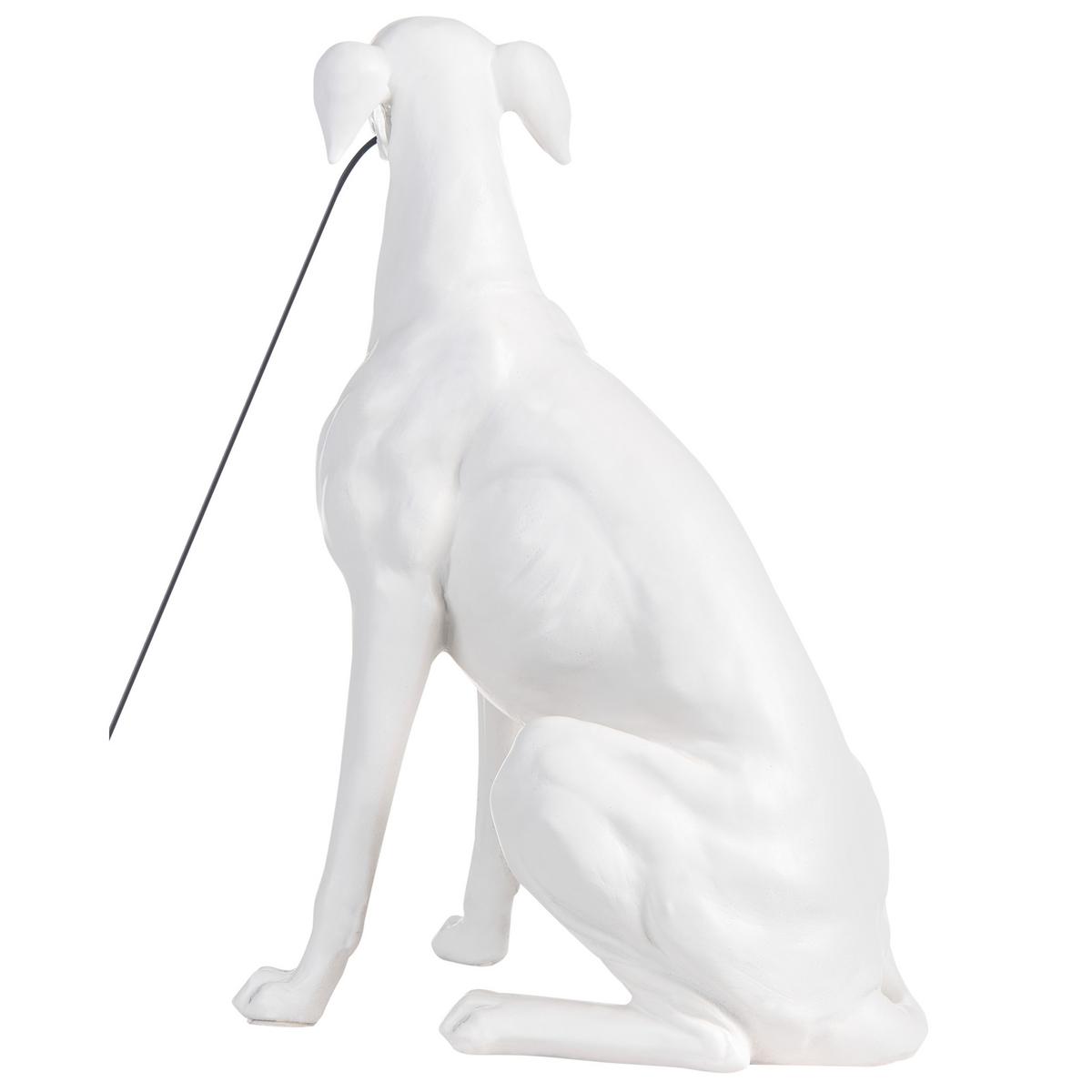 TISCHLAMPE Hund Weiß Sprint - Messingfarben/Weiß, Kunststoff (30/23/44cm) - Beliani