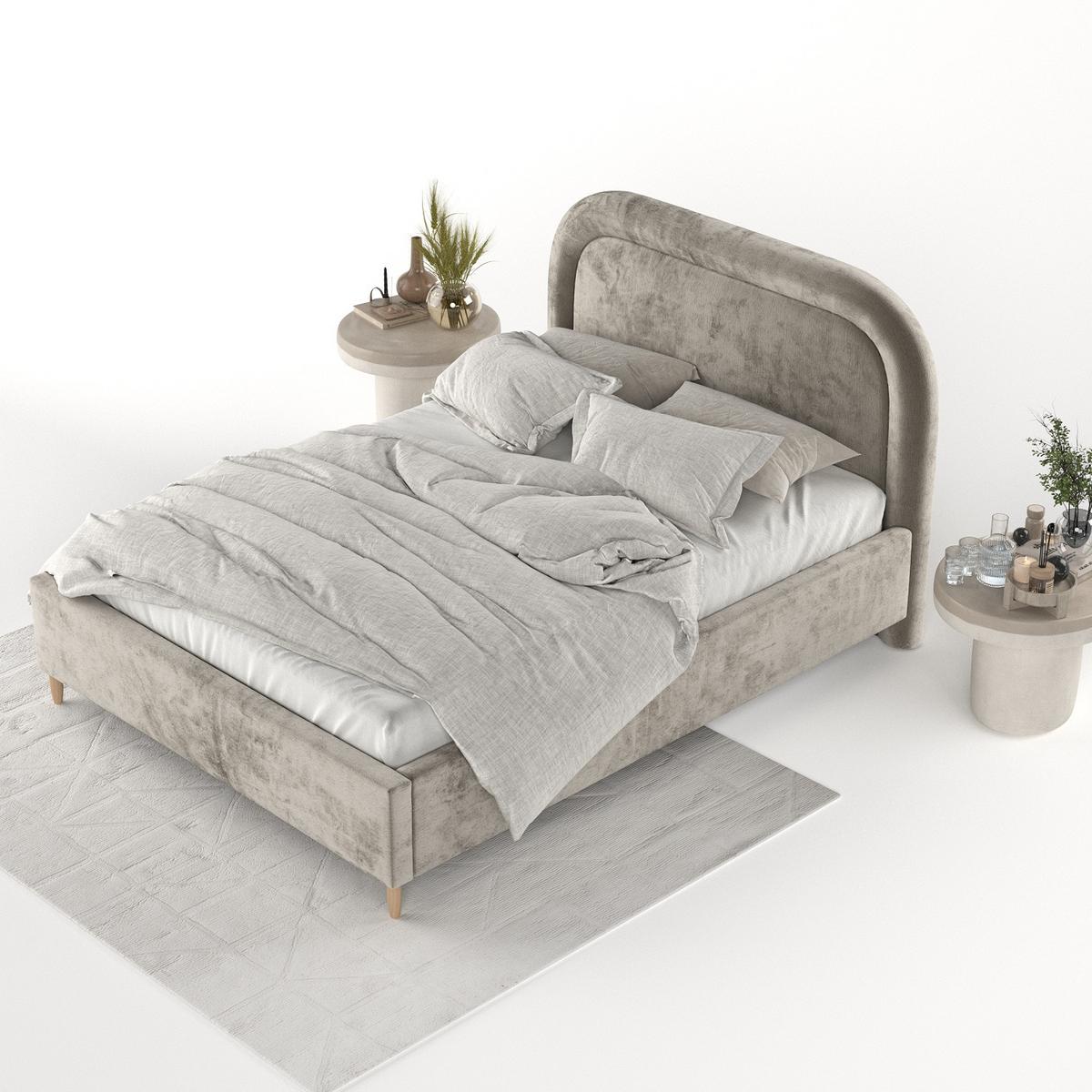 POLSTERBETT Zoya 160/200 cm Beige im Lotta Stoff - Beige/Naturfarben, Holz/Holzwerkstoff (160/200cm) - AltaBeds