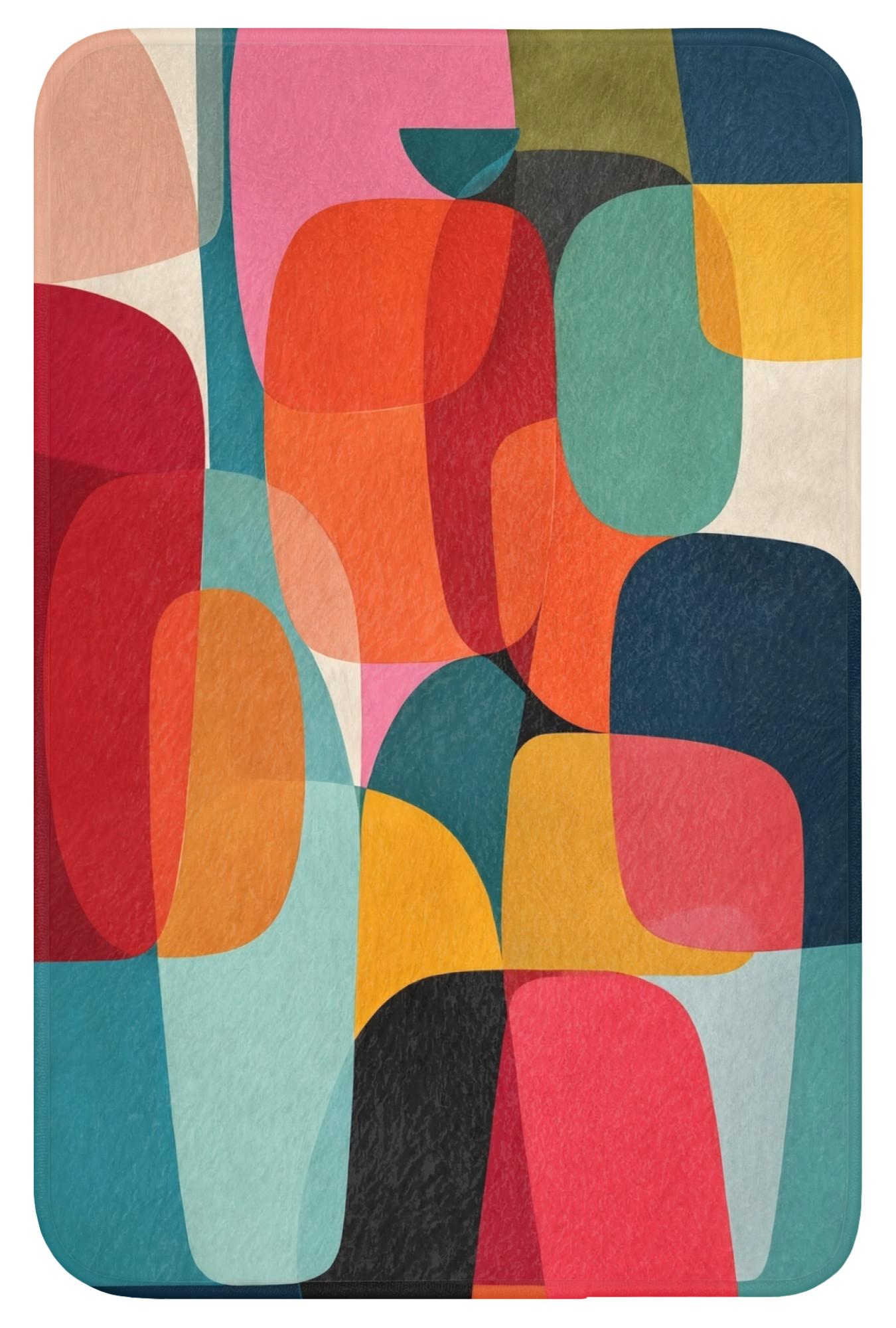 WC-VORLEGER Formen - Bunt - Abstrakt - Flugzeuge WC Teppich 40x60 cm - Multicolor, Textil (40/1cm) - OnlyWow