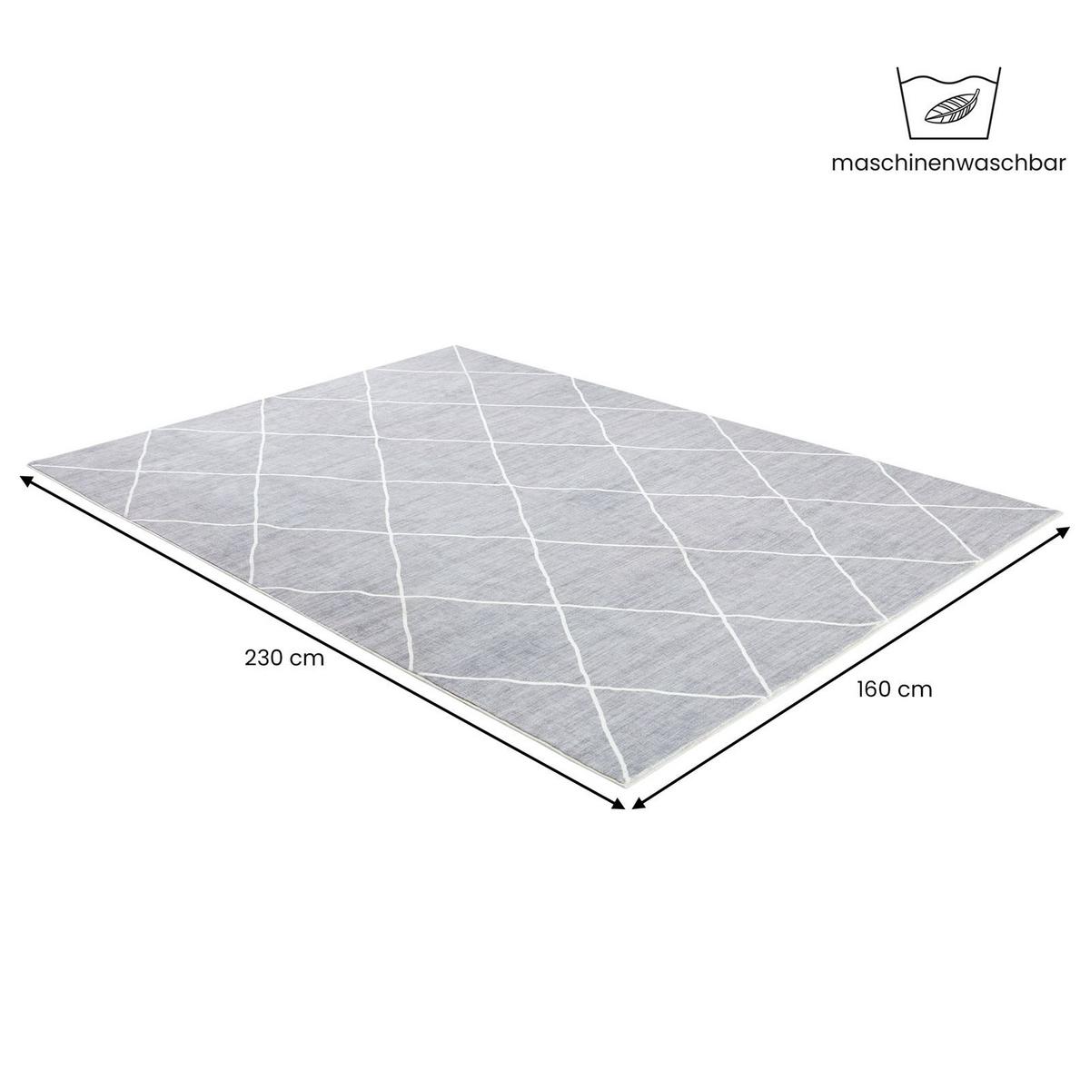 TEPPICH RHOMB - Grau, Textil (160/230cm) - IDIMEX