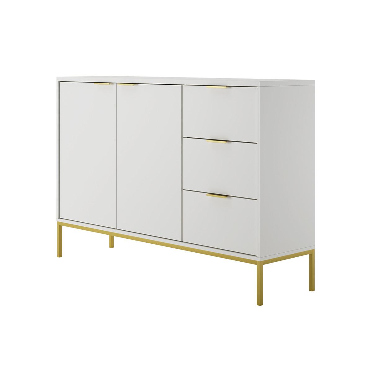 SIDEBOARD Seattle Weiß - Goldfarben/Weiß, Holzwerkstoff (150/100.4/40cm) - Petits-meubles