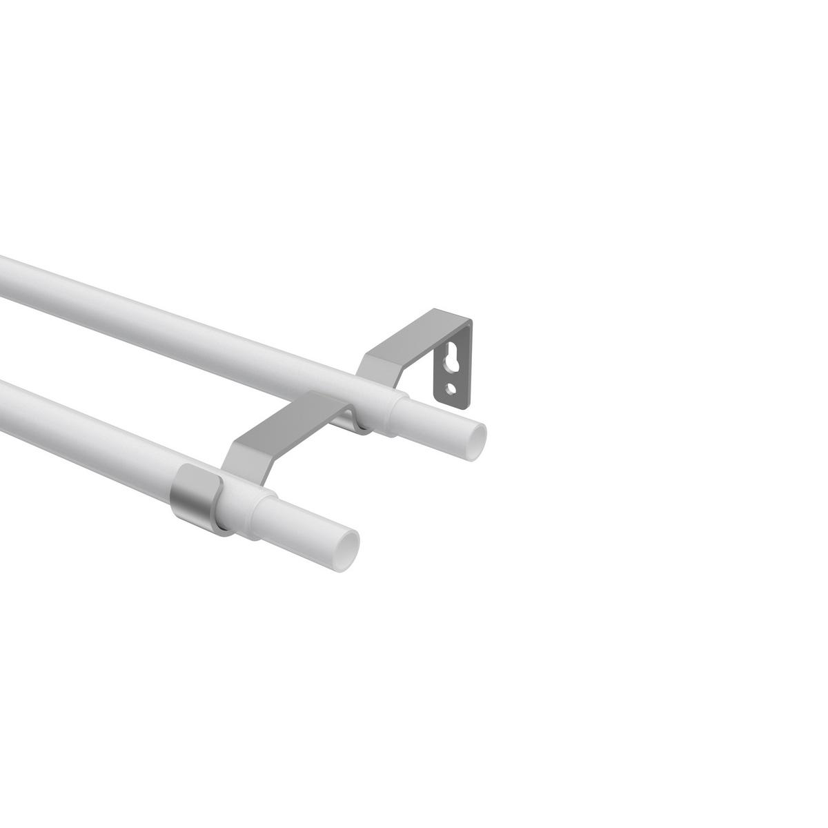 TRÄGER FÜR GARDINENSTANGEN 16 mm Ø, Hera 2-läufig, Silbergrau - Alufarben, Metall (14.4/4.4/1.6cm) - INTERDECO
