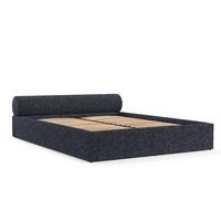 POLSTERBETT Solvo mit Stauraum 200/200 cm Dunkelblau im Blur Stoff - Schwarz/Naturfarben, Holz/Holzwerkstoff (200/200cm) - AltaBeds