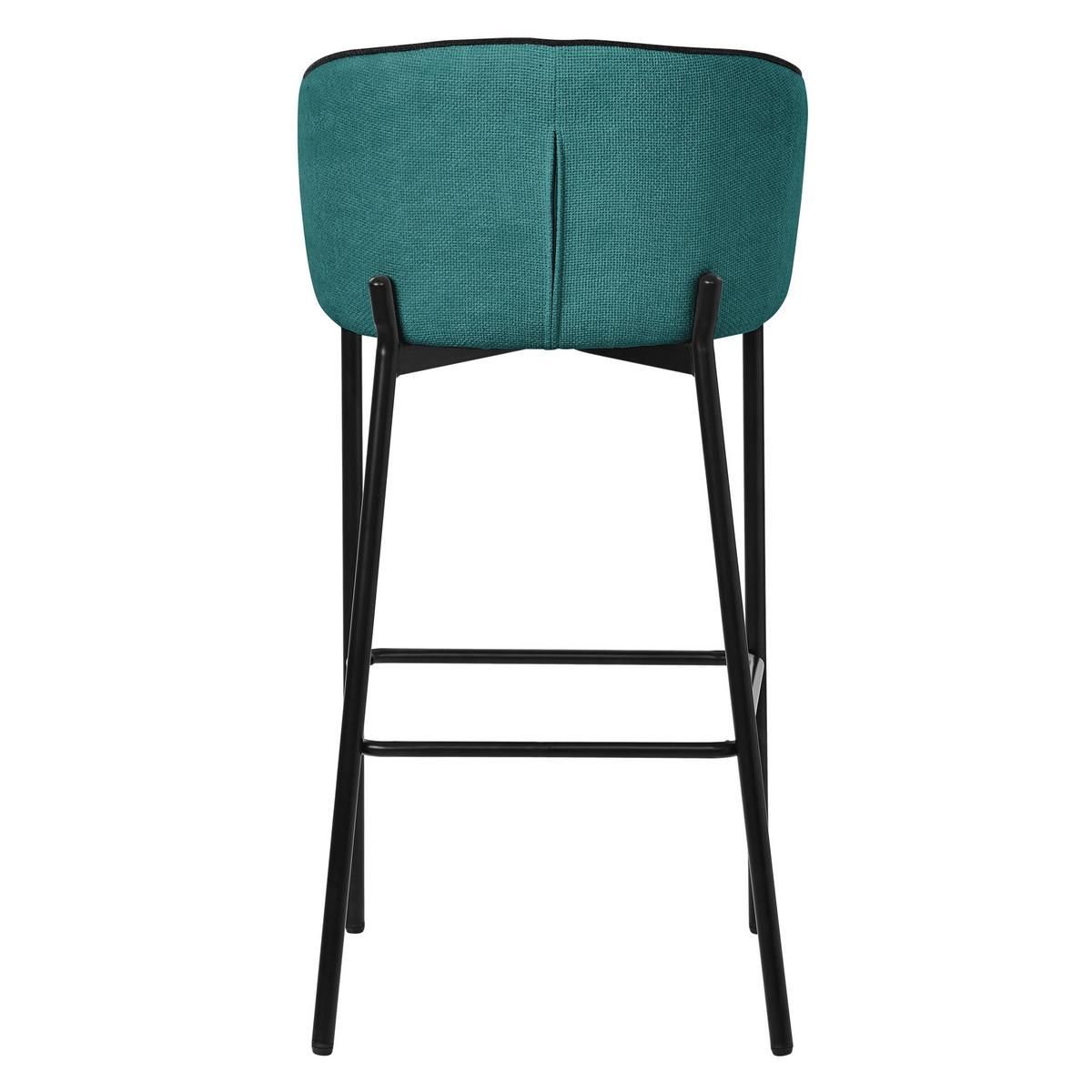 BARHOCKER 2er Set Petrol mit Stoffbezug - Petrol/Schwarz, Textil/Metall (50/101/54cm) - ML-DESIGN