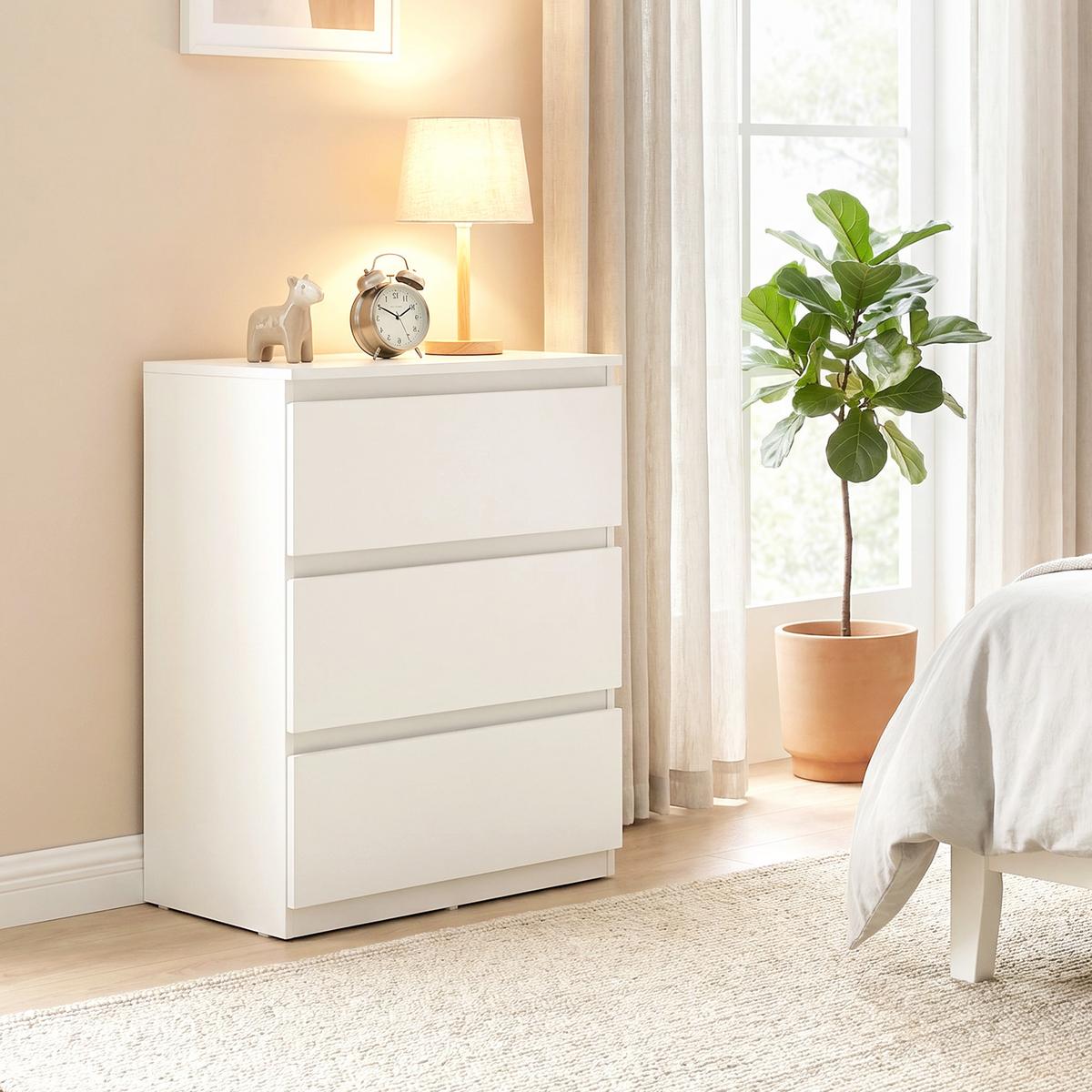 KOMMODE Spanplatte Weiß - Weiß, Holzwerkstoff/Kunststoff (34/75/55cm) - HOMCOM