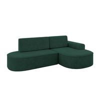 ECKSOFA mit Schlaffunktion und Bettkasten Ottomane Rechts MARI-L1-S - 283x167x73 cm Grün Velours - Waldgrün/Schwarz, Holzwerkstoff/Kunststoff (167/283cm) - ALTDECOR