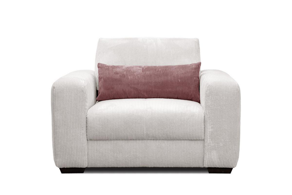 SESSEL OLI in Cordstoff perlweiß - Weiß, Holz/Textil (130/91/108cm) - Wozimo