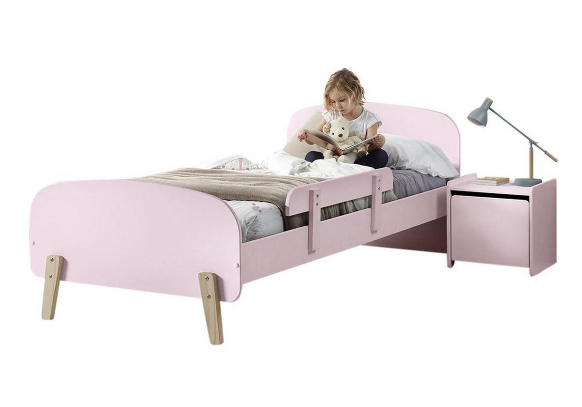 KINDERZIMMER Set Karilynn 3 Massivholz+MDF rosa - Rosa, Holz (130/73/230cm) - 58aufmkessel