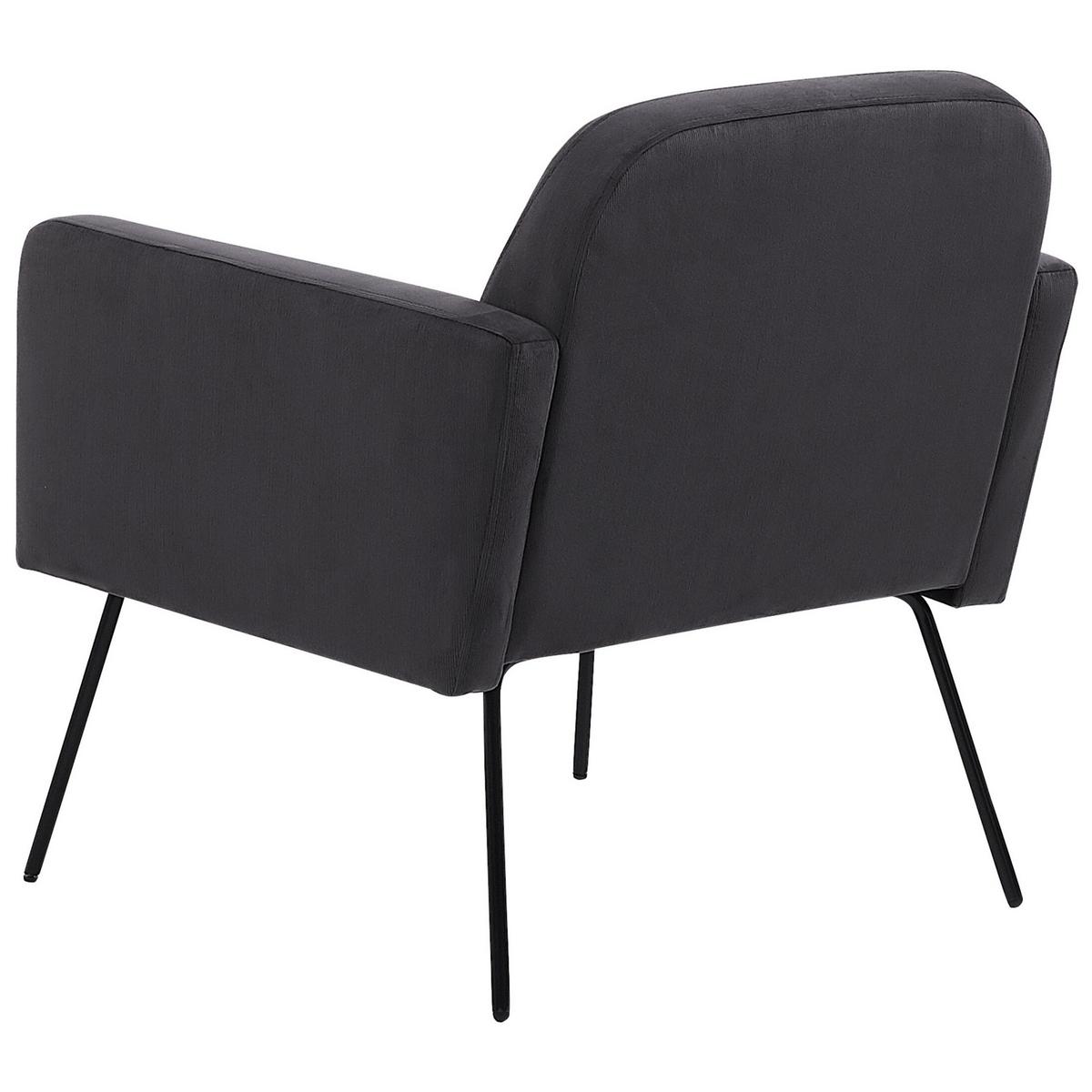SESSEL Samtstoff Grau Narken - Grau, Textil/Metall (72/77/76cm) - Beliani