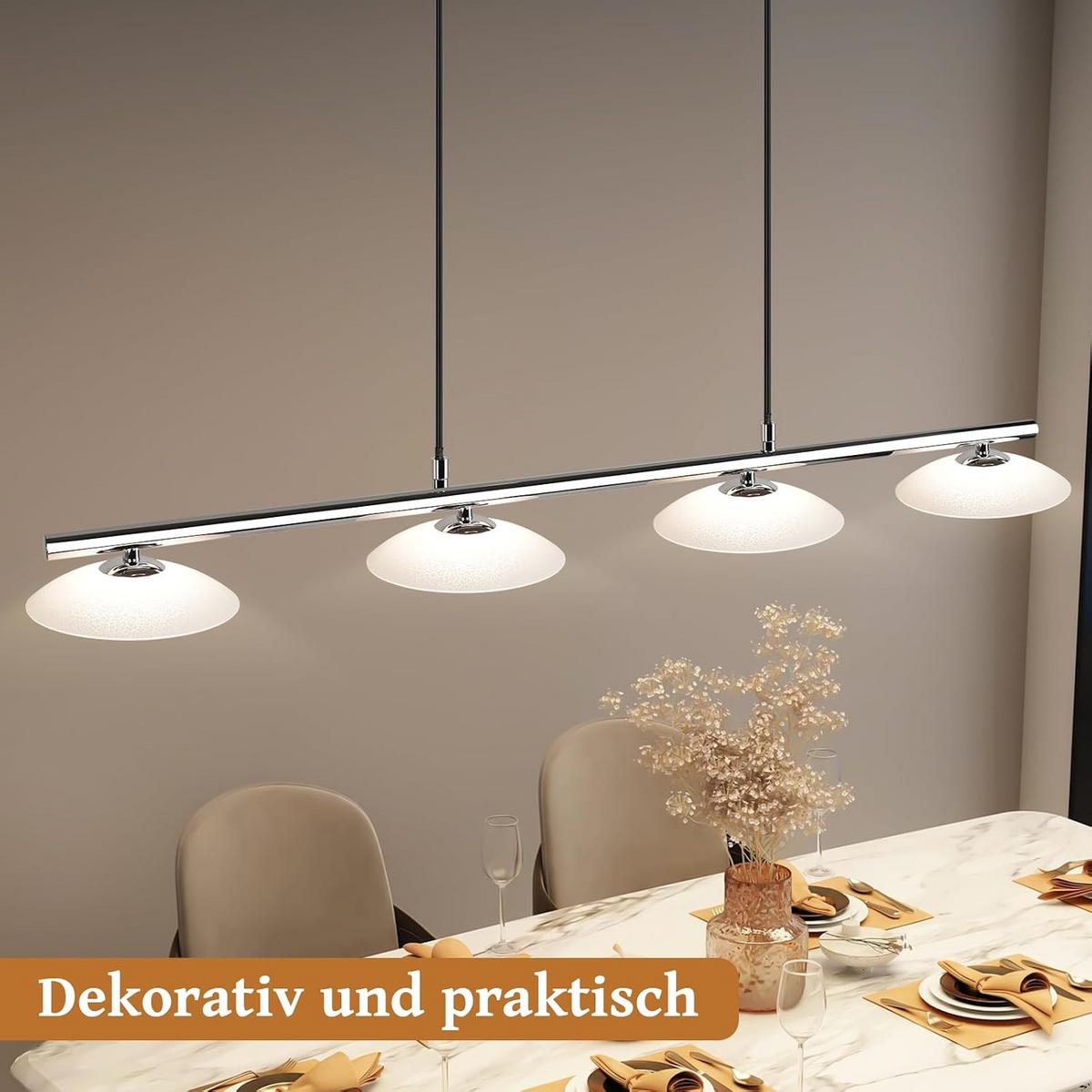 HÄNGELEUCHTE Zorvq 94/16/133 cm - Chromfarben, Glas/Metall (94/16/133cm) - ZMH