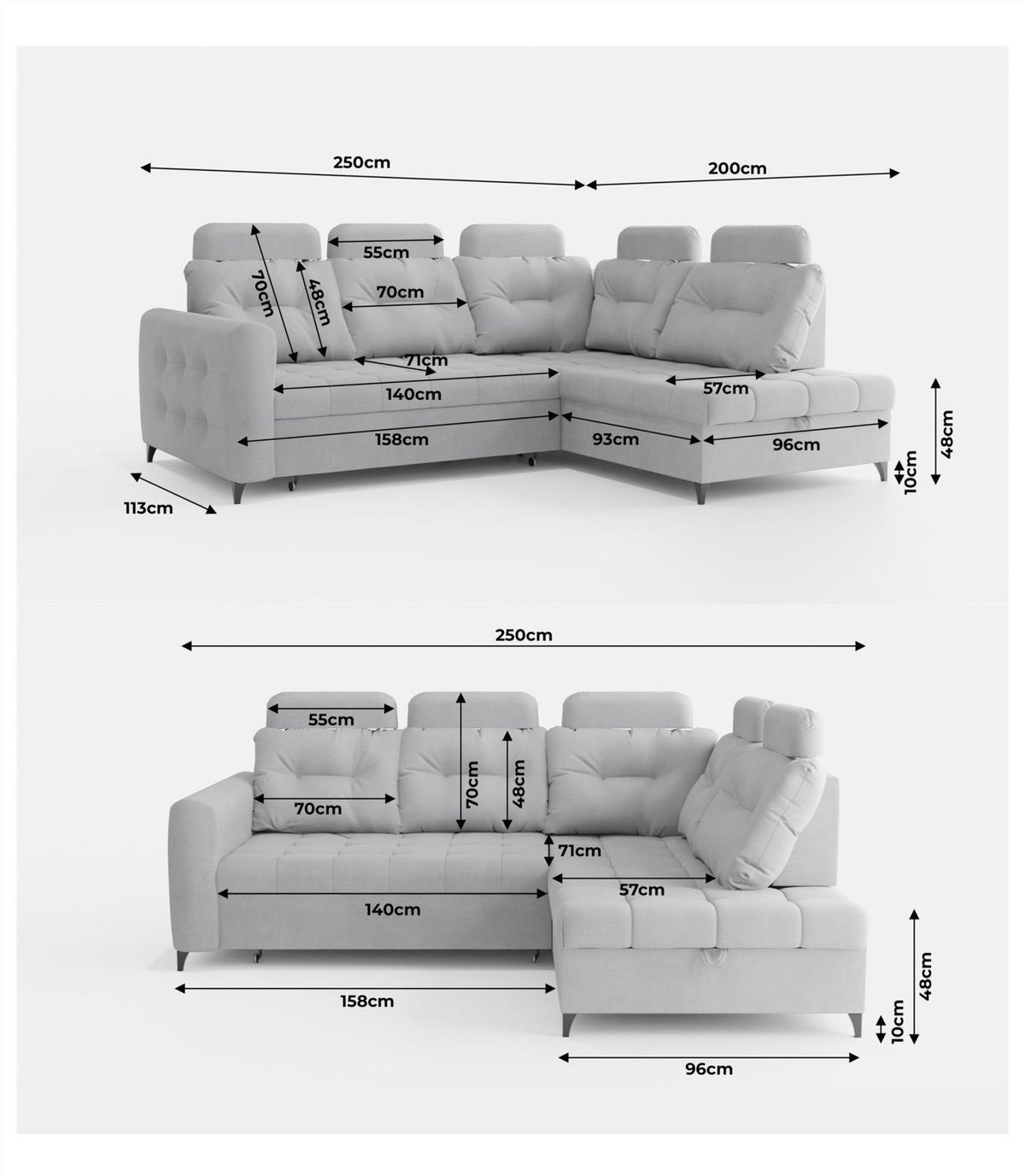 ECKSOFA Wendie - Grün, Holzwerkstoff/Textil (200/250cm) - Fun Möbel