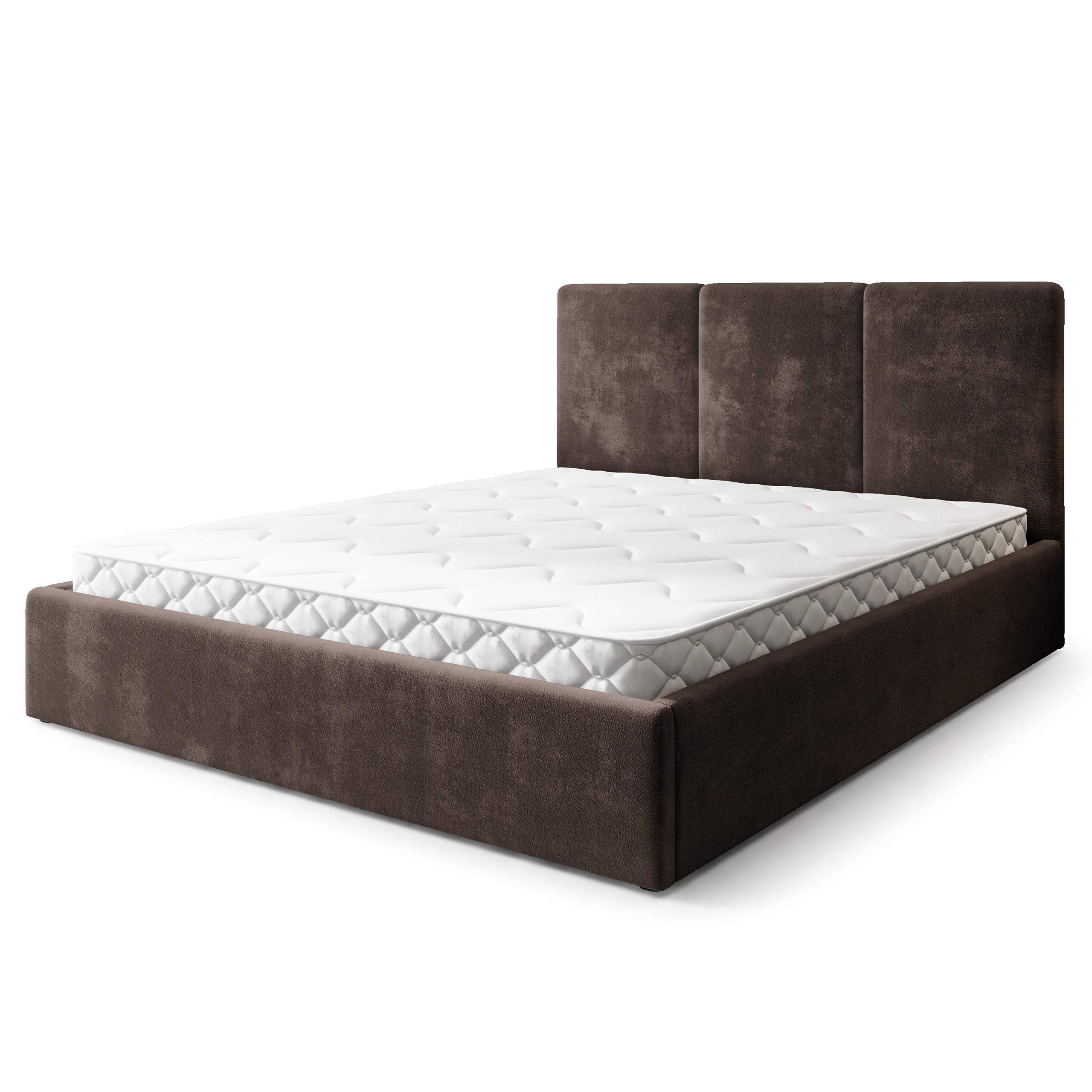 POLSTERBETT AZURI 200x200 cm mit Bettkästen - Braun - Braun, Holz (200/200cm) - MASSENO