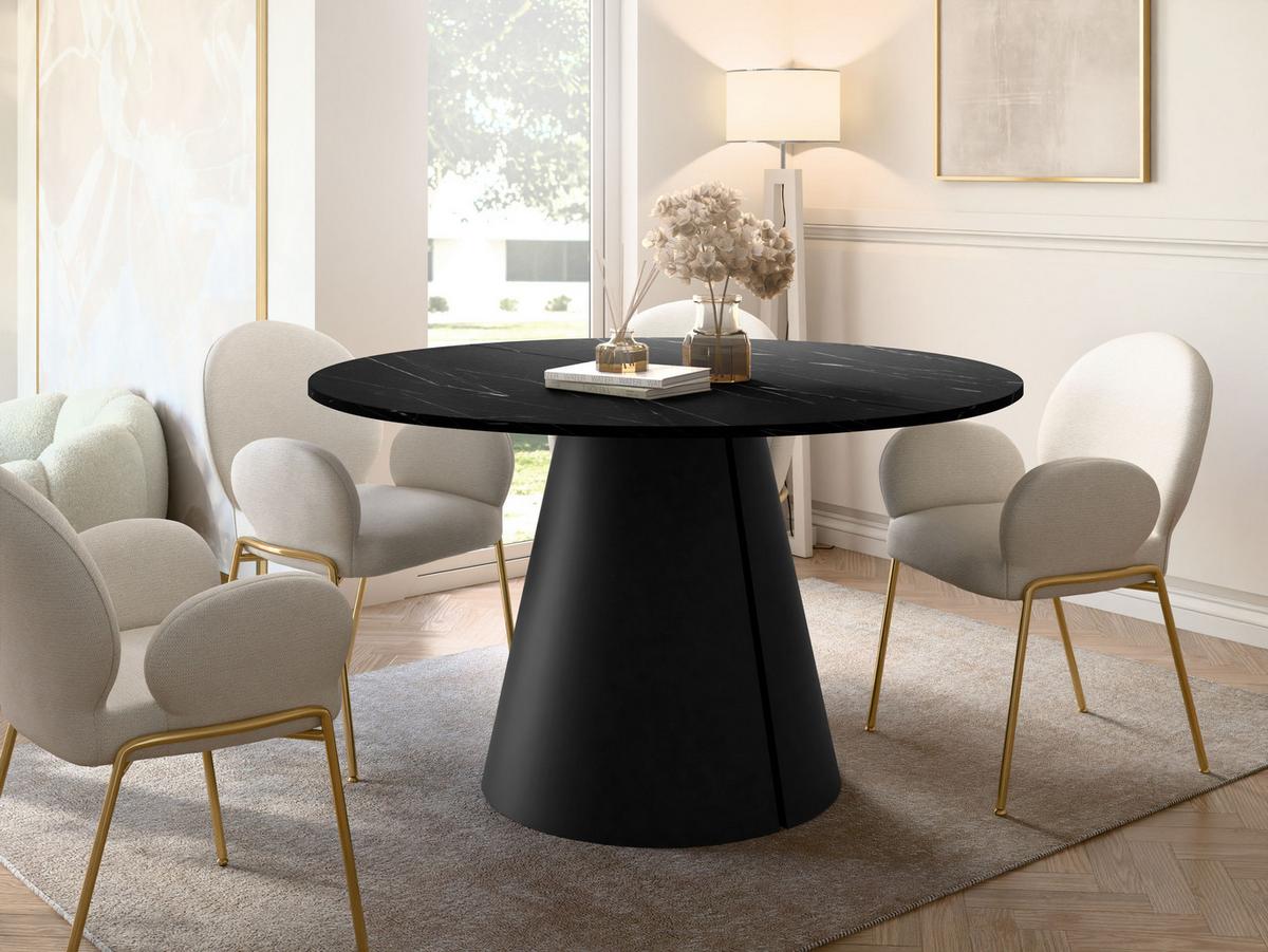ESSTISCH Calma 120 - Schwarz, Holzwerkstoff/Metall (120/120/76cm) - MIRJAN24