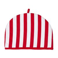 TEA COSY – Stoff-Teewärmer Streifen - Rot, Textil (36/24/36cm) - Homescapes