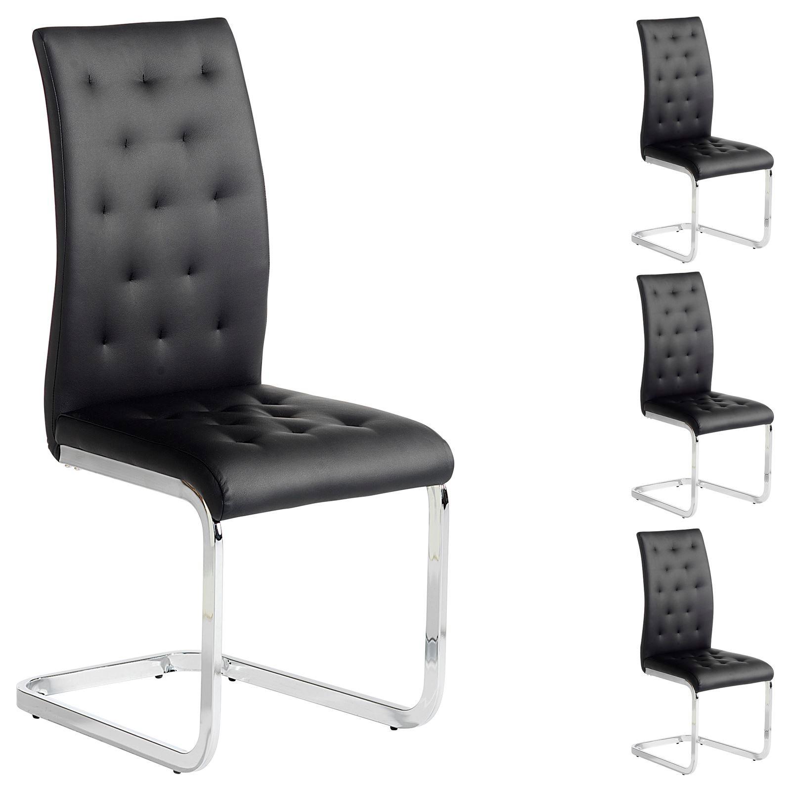 SCHWINGSTUHL CHLOE 4er-Set schwarz - Schwarz, Textil/Metall (43/100/57cm) - IDIMEX