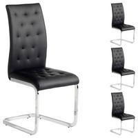SCHWINGSTUHL CHLOE 4er-Set schwarz - Schwarz, Textil/Metall (43/100/57cm) - IDIMEX
