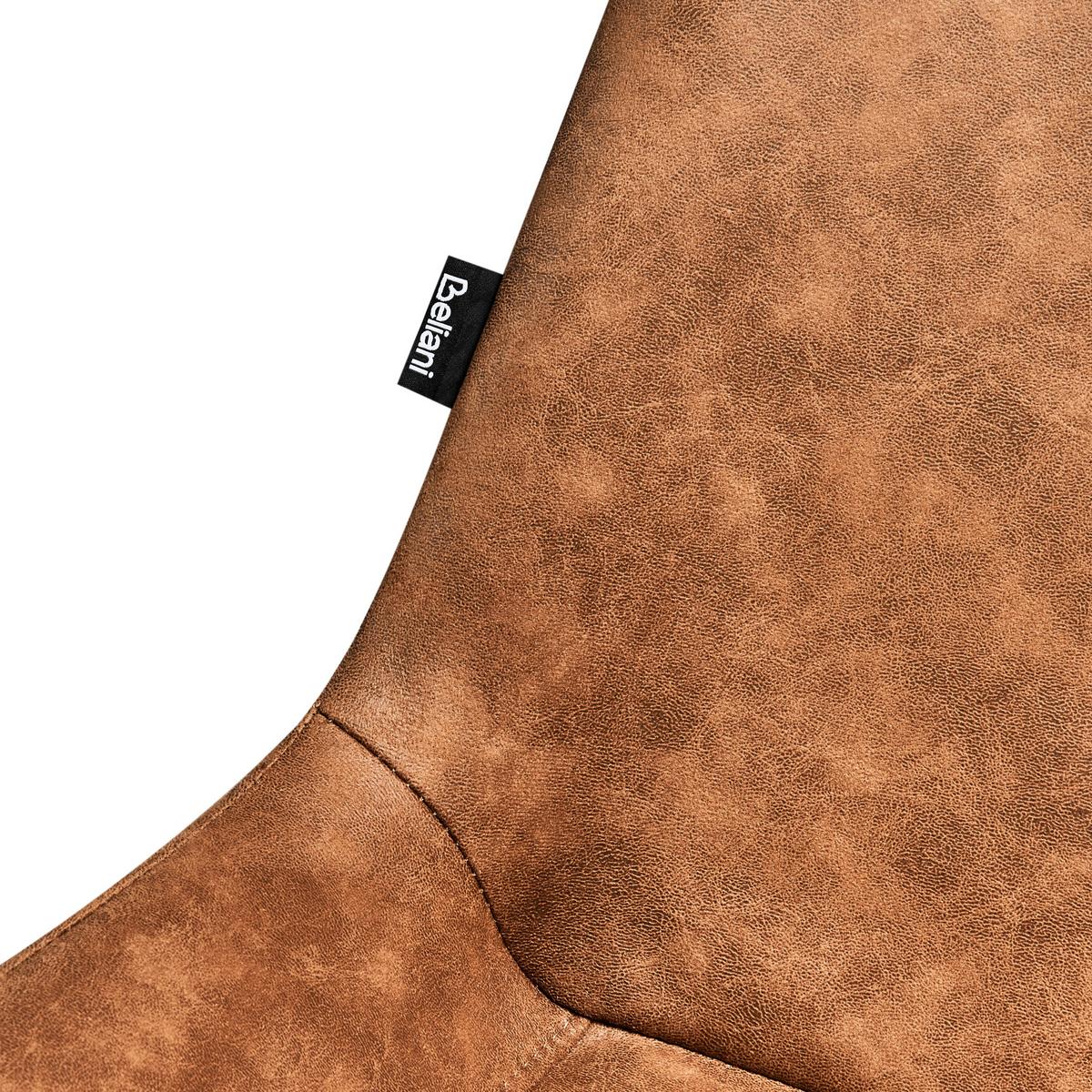 ESSZIMMERSTUHL 2er-Set Kunstwildleder Goldbraun Hailey - Goldfarben, Textil (56/85/56cm) - Beliani