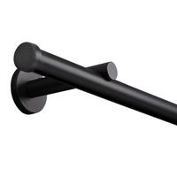 GARDINENSTANGE Innenlauf 1-lauf Kappe - Schwarz, Metall (80cm) - Deco-Raum