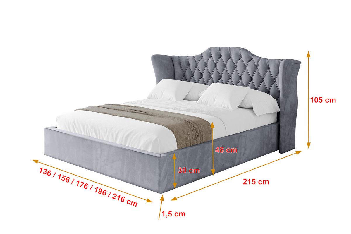 POLSTERBETT mit Bettkasten und Lattenrost, Boxbett ohne Matratze - ZORAN 140x200 Grau - Grau, Holzwerkstoff/Textil (140/200cm) - ALTDECOR