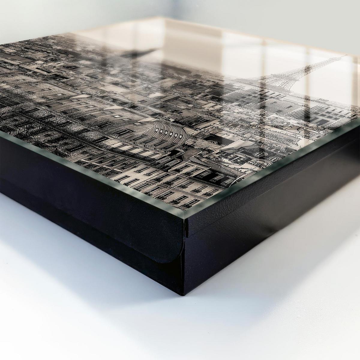 SCHLÜSSELBOX Schwarz 30x30 cm- Türöffnung nach rechts - Urbane Eleganz - Grau, Metall (30/30/5cm) - TULUP