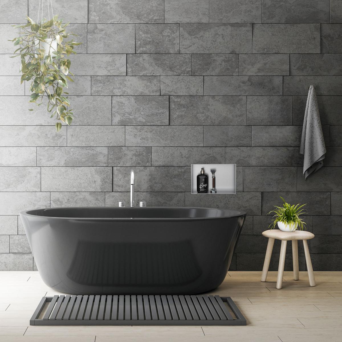 DUSCHNISCHE Silber 30/20 cm - Silberfarben, Metall (30/20/10cm) - LuxeBath