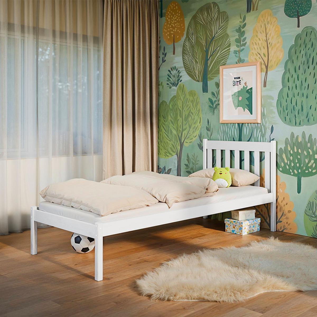BETT 90/200 Marthe Weiß - Weiß, Holz (90/200cm) - Petits-meubles