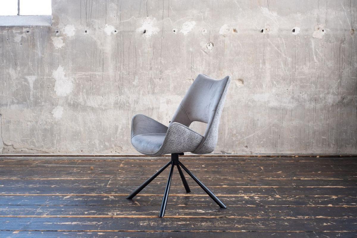 ESSZIMMERSTUHL VELO Grau Webstoff (1er-Set) - Grau, Kunststoff/Textil (57/89/61cm) - KAWOLA