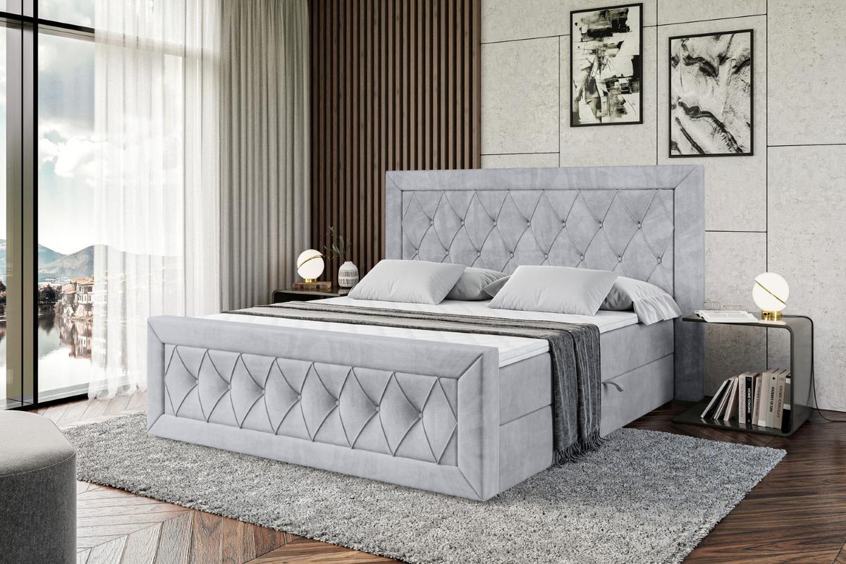 BOXBETT NOEL-Z - 120 x 200 - H3 - Hellgrau - Hellgrau, Holzwerkstoff (120/200cm) - ALTDECOR