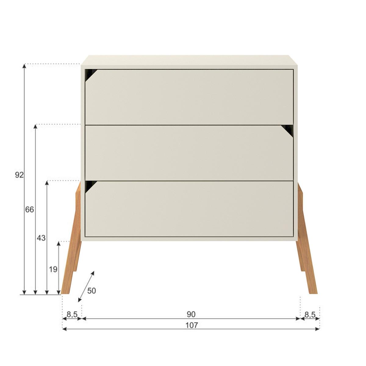 KINDERKOMMODE Kaschmir - Beige, Holzwerkstoff (107/91/50cm) - Petits-meubles