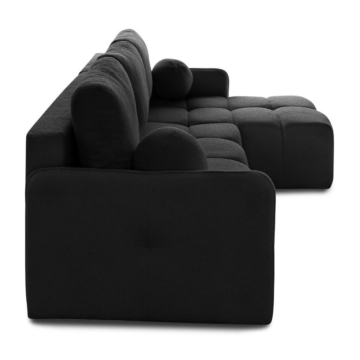 AUSZIEHBARES Ecksofa GAMMA mit Schlaffunktion Quelle 100 - Schwarz, Textil (217/145cm) - Lookway
